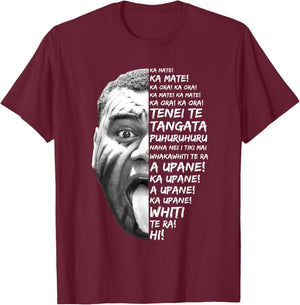 Haka Lyrics New Zealand Black Maori Kiwi NZ Fan Rugby T-Shirt - T-Shirt | Maroon