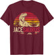 Jace Saurus Funny Personalized Dinosaur T Rex Name Boys Gift T-Shirt - T-Shirt | Maroon