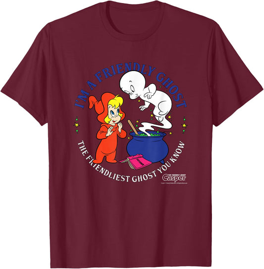 Casper the Friendly Ghost Halloween Friendliest T-Shirt - T-Shirt | Maroon