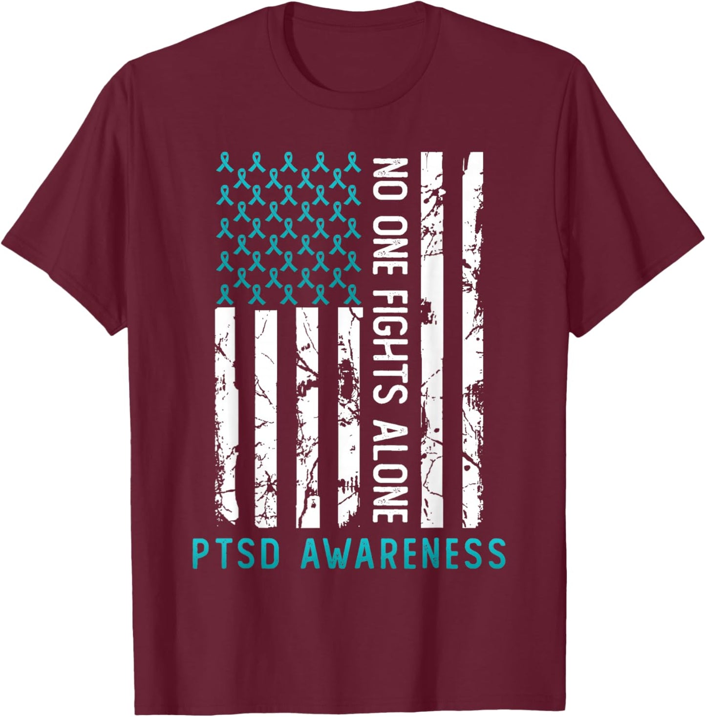 PTSD Post Traumatic Stress Disorder Awareness Support T-Shirt - T-Shirt | Maroon
