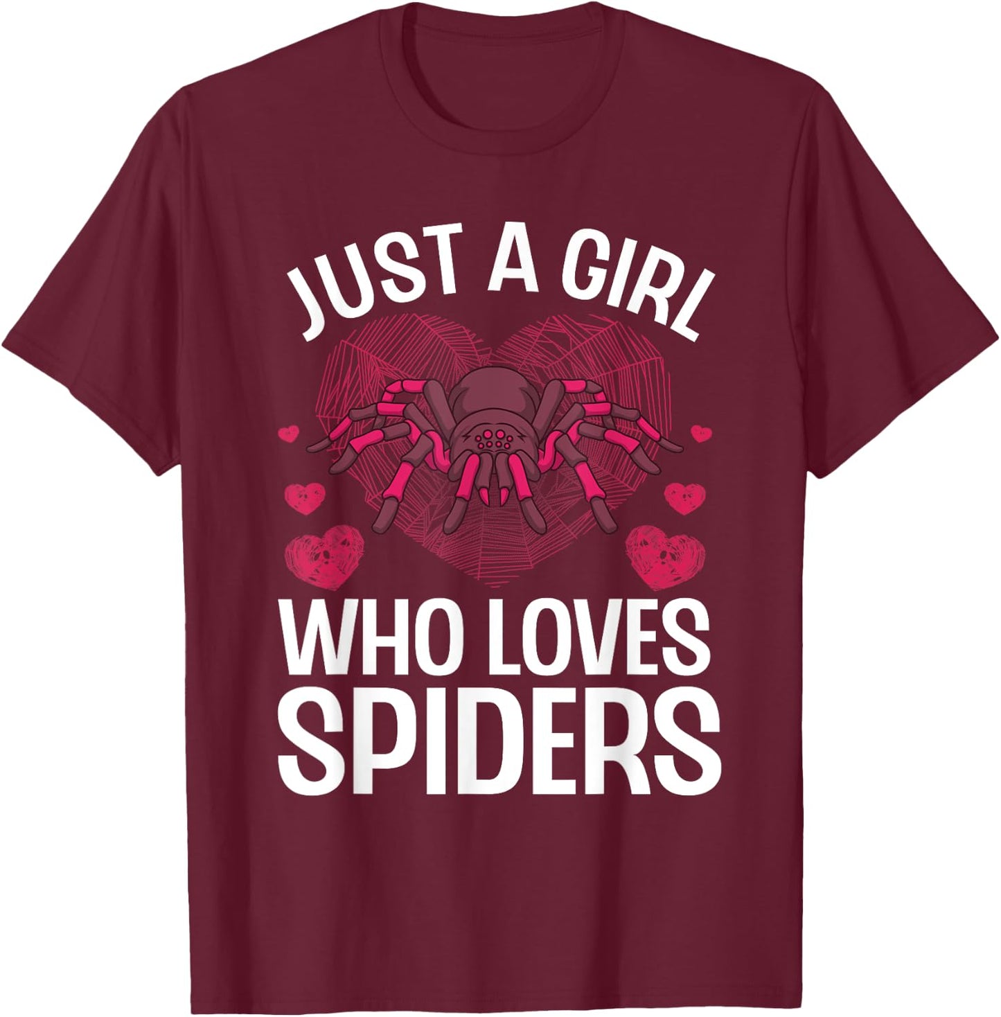 Funny Spider Arts For Girls Women Kids Arachnid Spider Lover T-Shirt - T-Shirt | Maroon