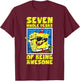 Mademark x SpongeBob SquarePants - SpongeBob Seven Years of Being Awesome Boy 7th Birthday Gift T-Shirt - T-Shirt | Maroon
