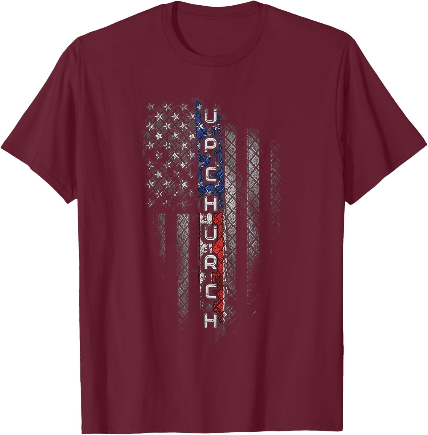 Upchurch Family American Flag T-Shirt - T-Shirt | Maroon