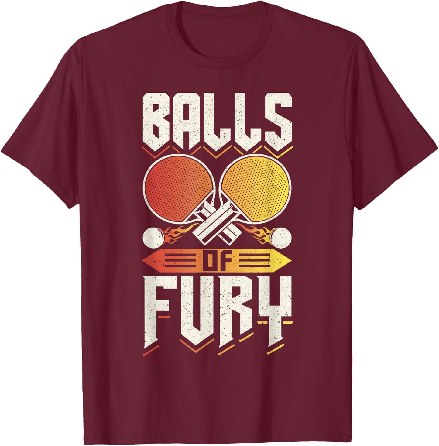 Fury Table Tennis Balls T-Shirt - T-Shirt | Maroon