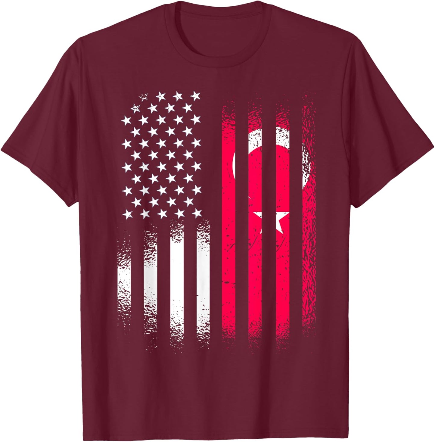 Turkiye American Patriot Grown Country USA Flags Stripes Girls Kids Men T-Shirt - T-Shirt | Maroon