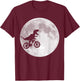 Dinosaur Bike and Moon T-Shirt - T-Shirt | Maroon