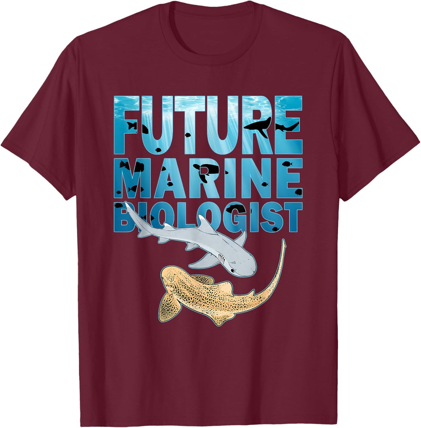 Future Marine Biologist Leopard Shark T-Shirt - T-Shirt | Maroon