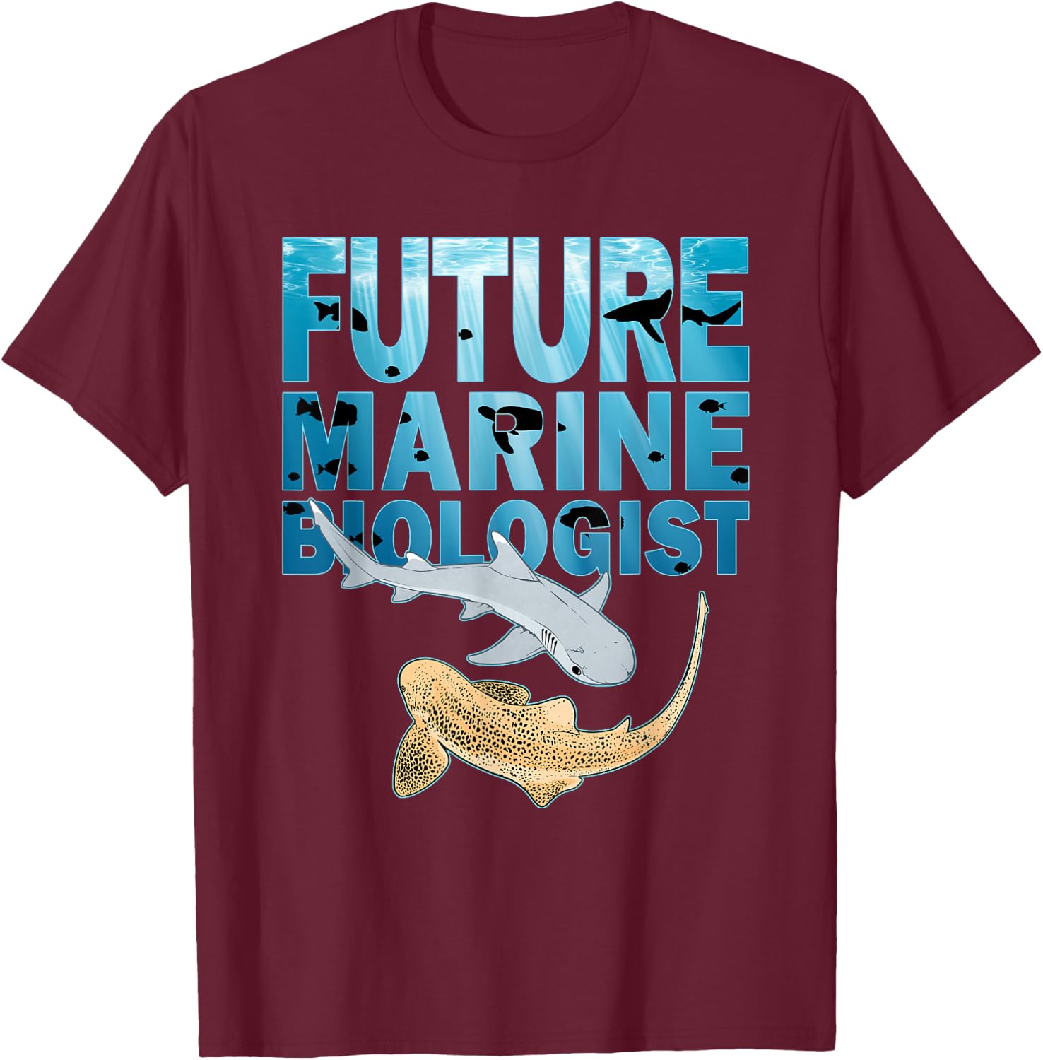 Future Marine Biologist Leopard Shark T-Shirt - T-Shirt | Maroon