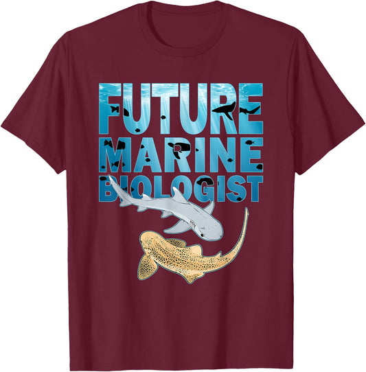 Future Marine Biologist Leopard Shark T-Shirt - T-Shirt | Maroon