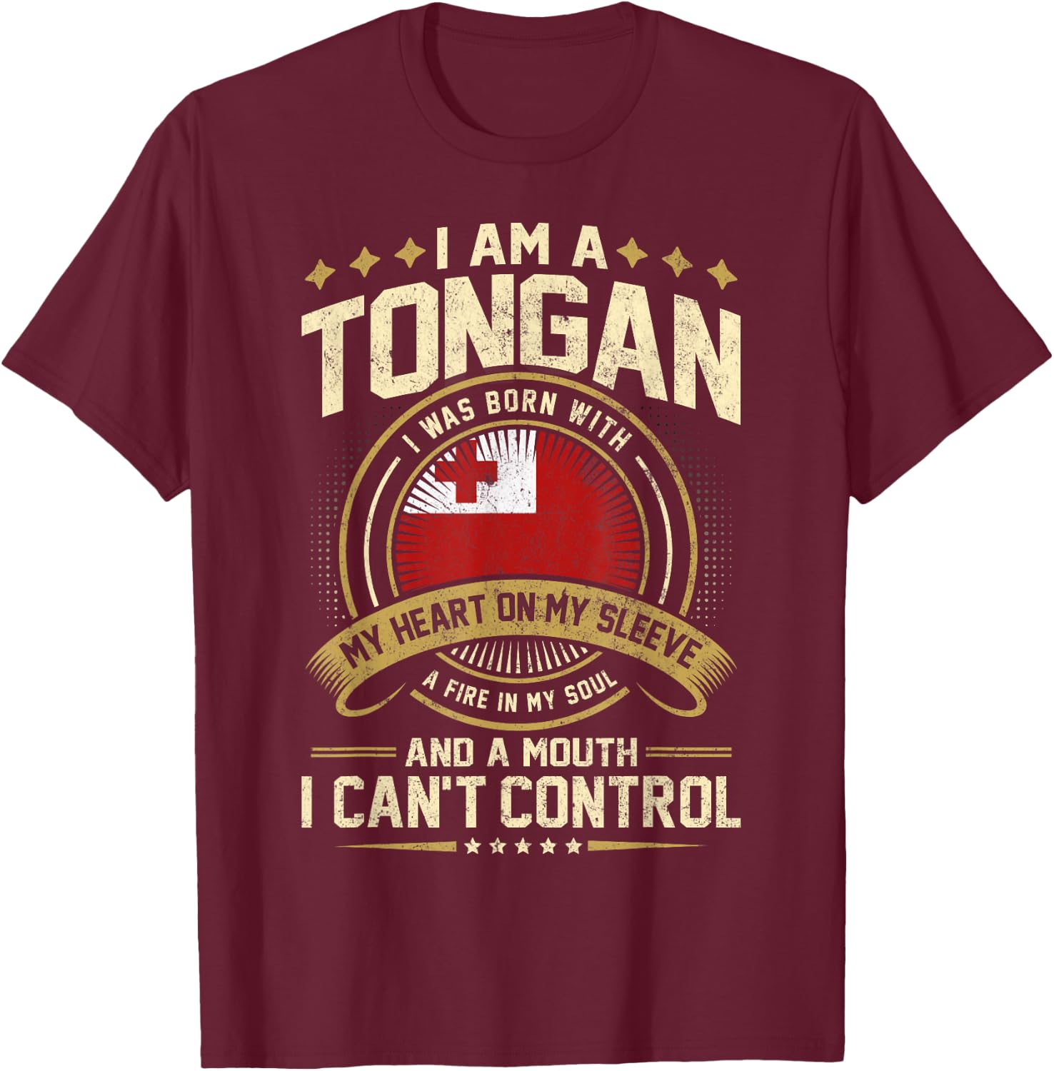 Tonga Funny Quote Tongan Vintage T-Shirt - T-Shirt | Maroon