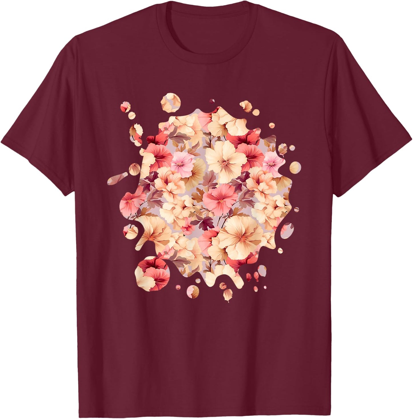 Cute Hollyhock Inspired Flower Plant Lover Gardener women T-Shirt - T-Shirt | Maroon