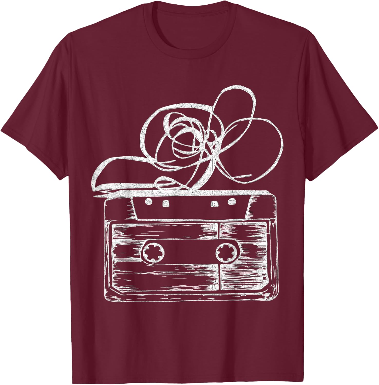 Love Retro Mixtape 80's Blank Cassette Tape Shirt Gifts T-Shirt - T-Shirt | Maroon