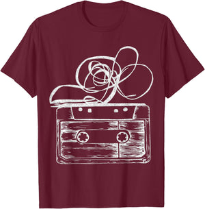 Love Retro Mixtape 80's Blank Cassette Tape Shirt Gifts T-Shirt - T-Shirt | Maroon