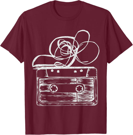 Love Retro Mixtape 80's Blank Cassette Tape Shirt Gifts T-Shirt - T-Shirt | Maroon