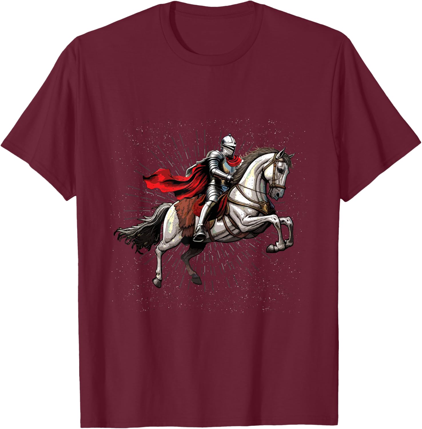 Cool Realistic Knight Renaissance Festival Joust Jousting T-Shirt - T-Shirt | Maroon