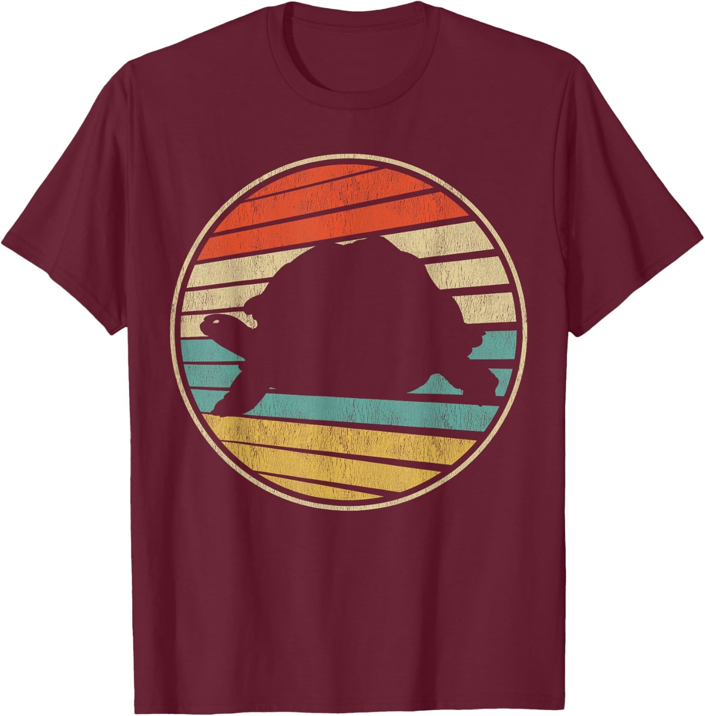 Cute Turtle Gift Retro Vintage 70s 80s Tortoise Lover Fun T-Shirt - T-Shirt | Maroon