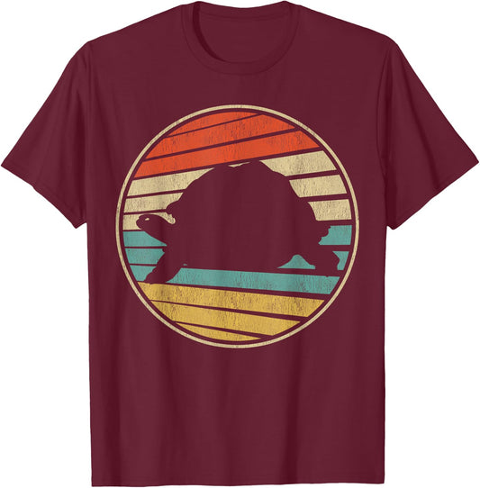 Cute Turtle Gift Retro Vintage 70s 80s Tortoise Lover Fun T-Shirt - T-Shirt | Maroon