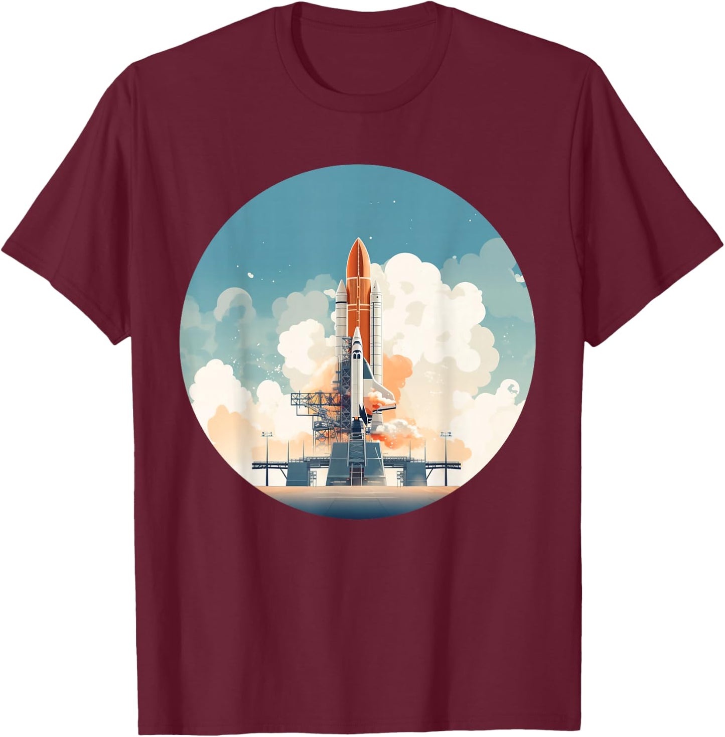 Cool launch Platform for Rockets and Spaceships T-Shirt - T-Shirt | Maroon