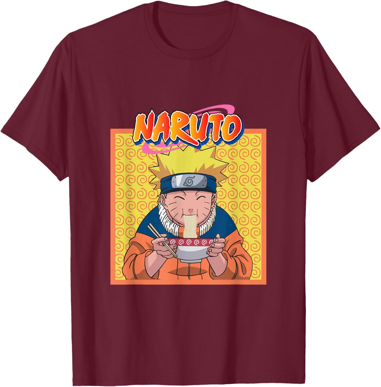 Naruto Eating Ramen T-Shirt - T-Shirt | Maroon
