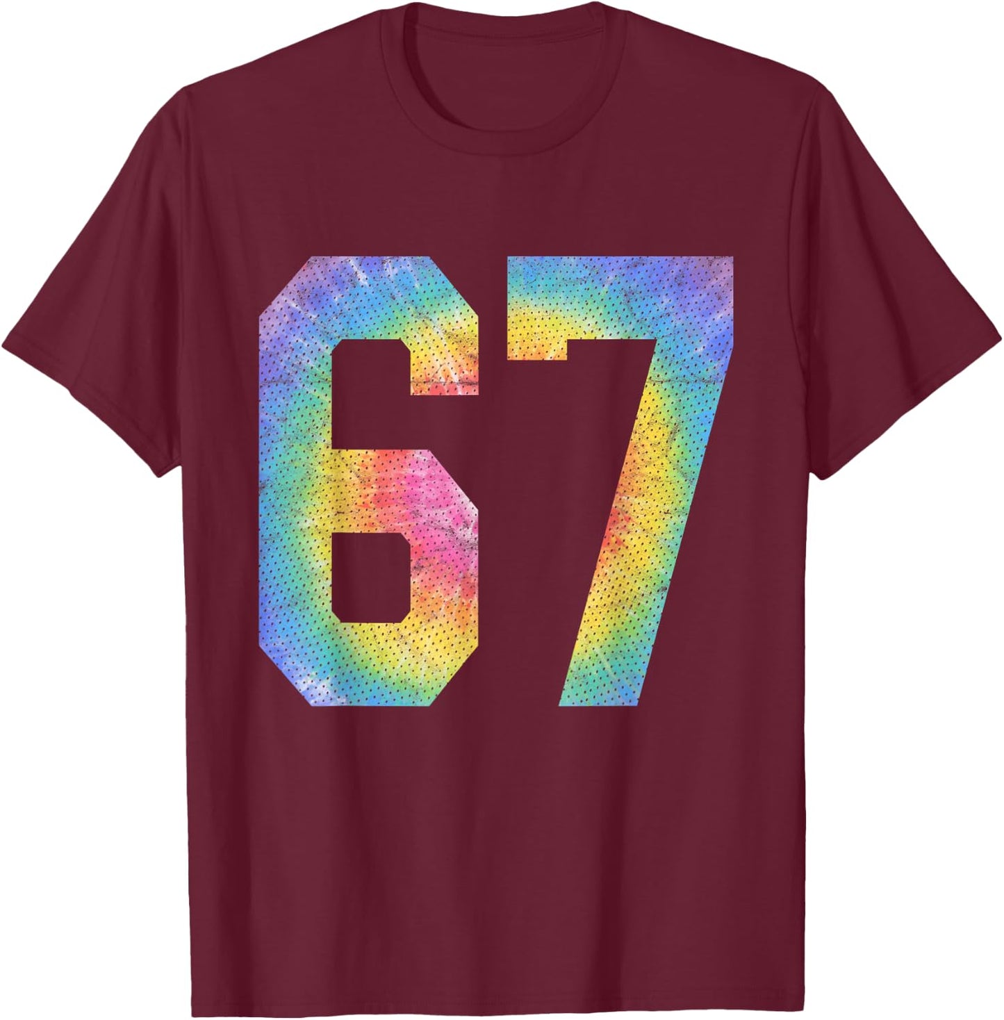 Number 67 Numbered Uniform Sports Team Jersey 67th Birthday T-Shirt - T-Shirt | Maroon