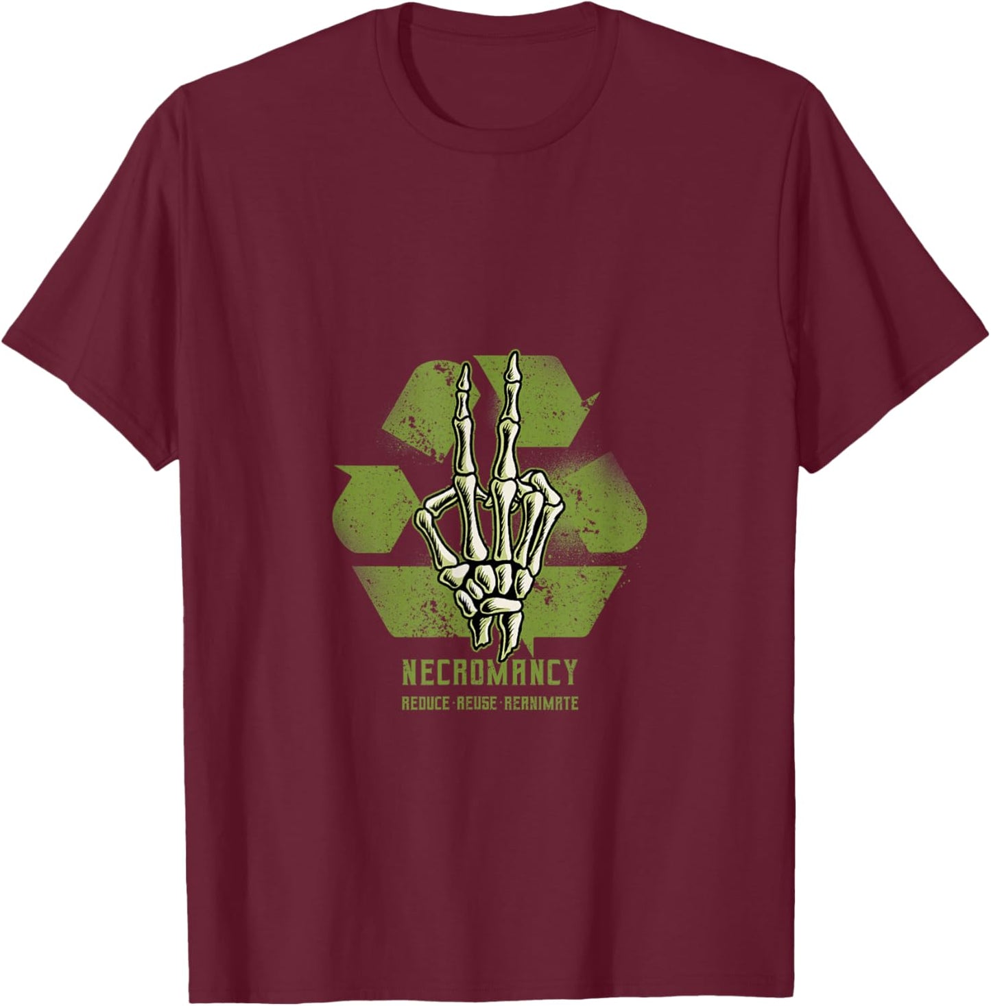 Necromancy Recycle Skeleton Hand Necromancer Witchcraft Cult T-Shirt - T-Shirt | Maroon