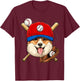 Corgi Baseball Dog Lovers Baseball Player T-Shirt - T-Shirt | Maroon