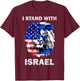 Israel and USA Flag Lion | I Stand with Israel T-Shirt - T-Shirt | Maroon