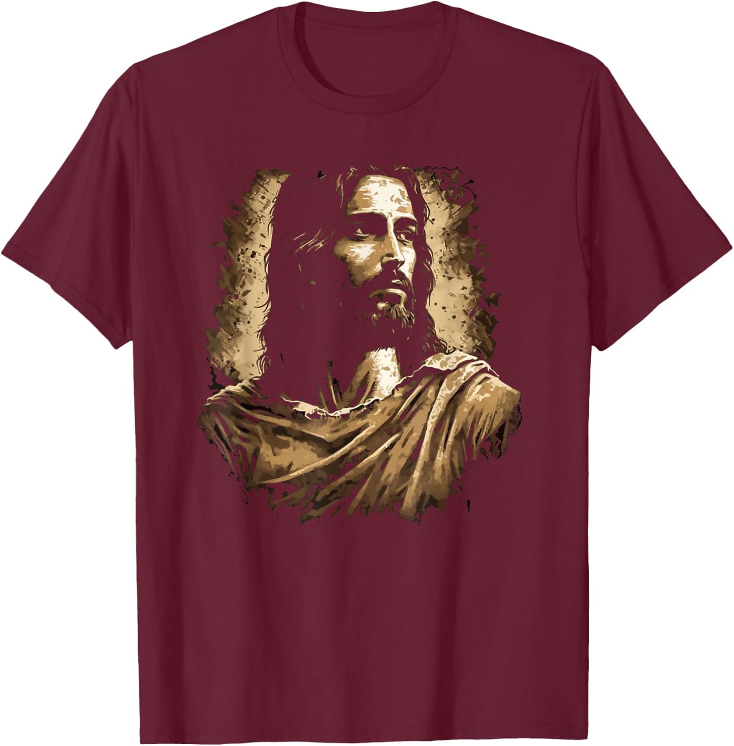 Jesus Christ Portrait T-Shirt - T-Shirt | Maroon