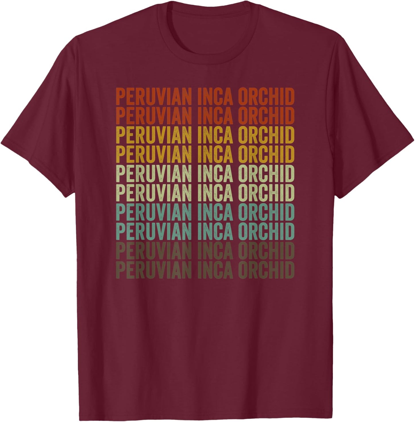 Peruvian Inca Orchid Retro T-Shirt - T-Shirt | Maroon