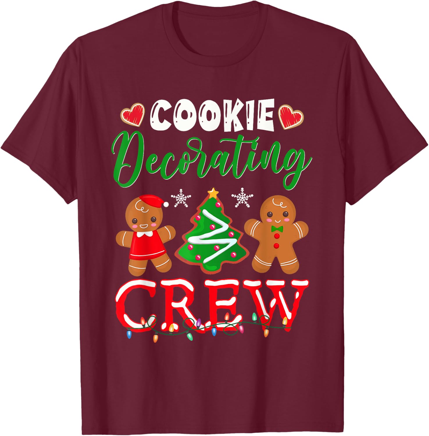 Cookie Decorating Crew Christmas Baker T-Shirt - T-Shirt | Maroon