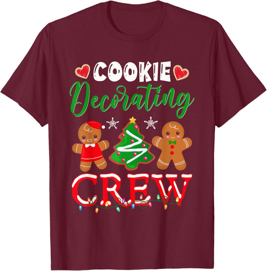 Cookie Decorating Crew Christmas Baker T-Shirt - T-Shirt | Maroon