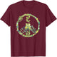 Peace Love 60s 70s Flower Power Hippie Costume Shirt T-Shirt - T-Shirt | Maroon