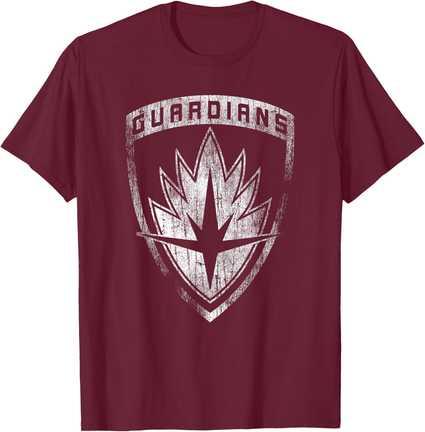 Marvel Guardians of The Galaxy Classic Badge Distressed Logo T-Shirt - T-Shirt | Maroon