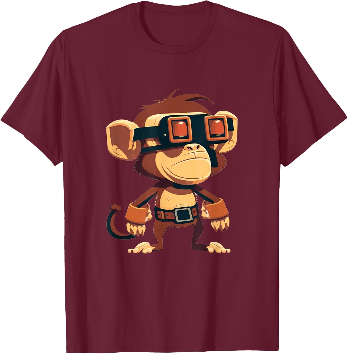 VR Developer Monkey VR Gamer Virtual Reality VR Gaming T-Shirt - T-Shirt | Maroon