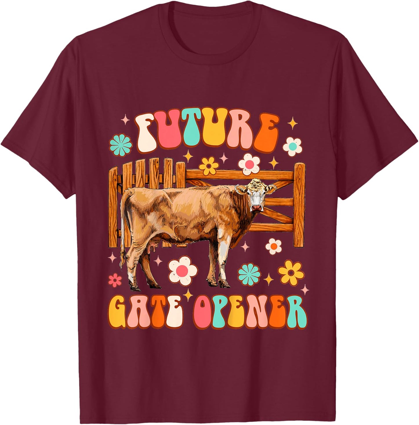 Kids Farmer Baby Country Farm Life Western Future Gate Opener T-Shirt - T-Shirt | Maroon