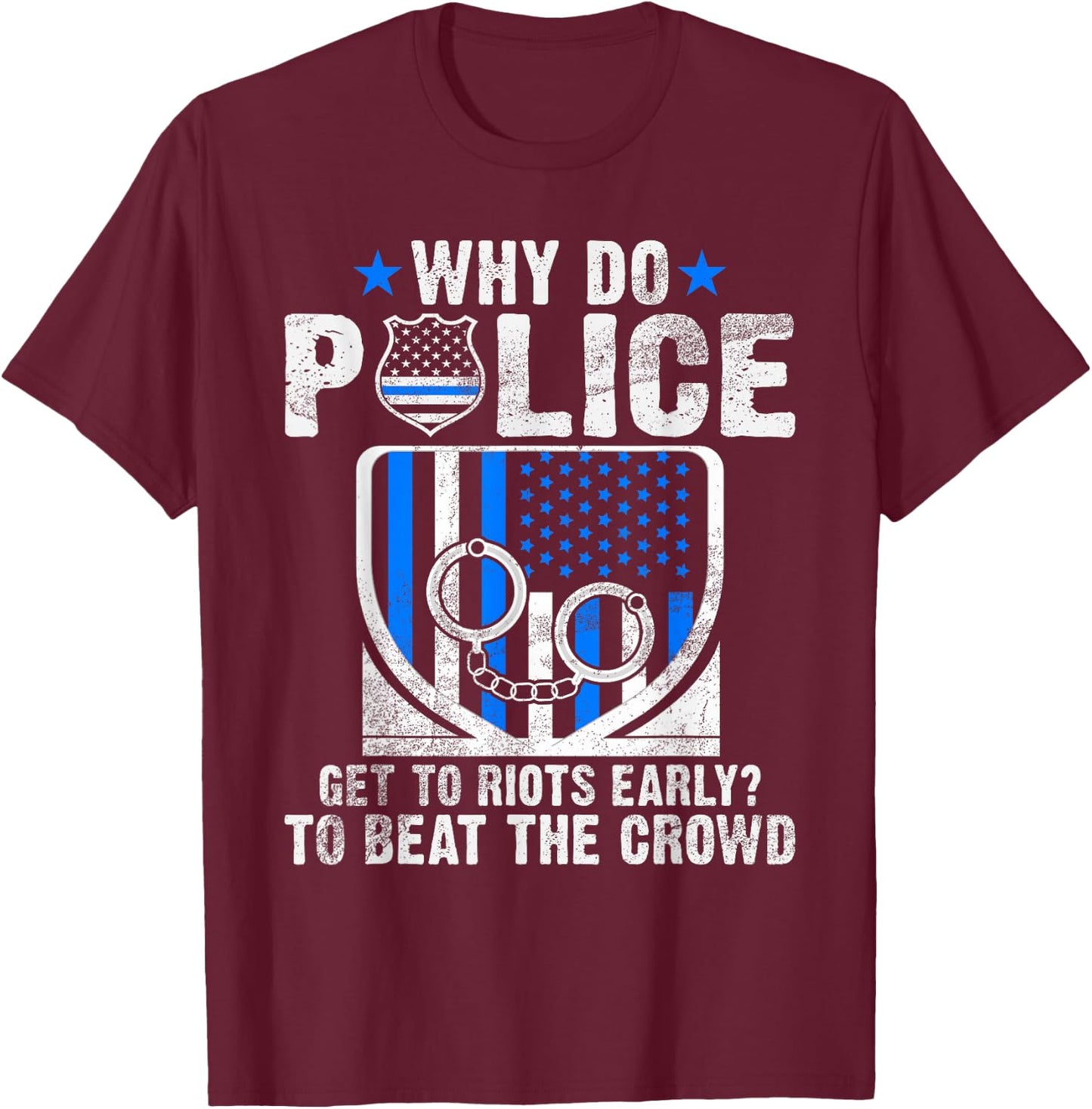 Funny Police T-Shirt - T-Shirt | Maroon