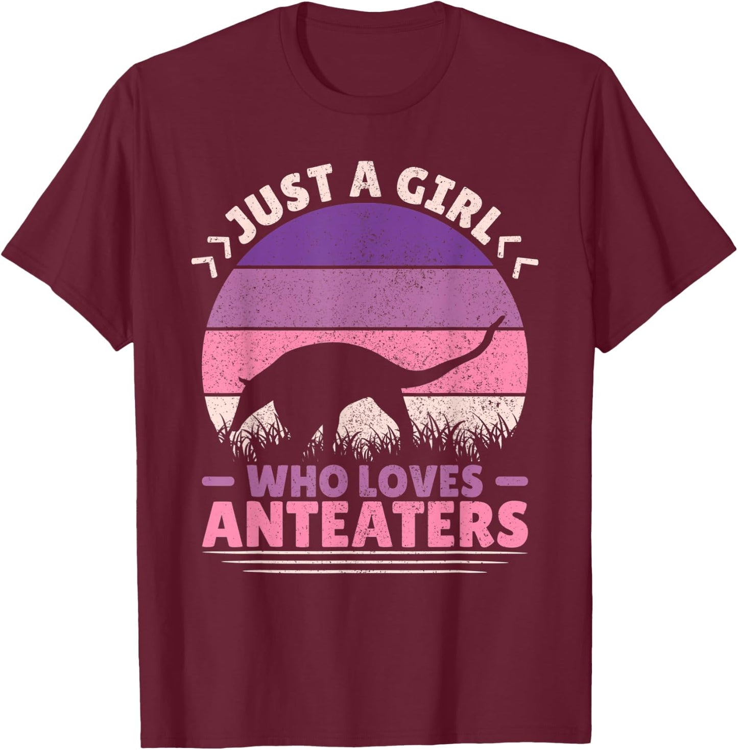 Just A Girl Who Loves Anteaters Animal Lover Girls Anteater T-Shirt - T-Shirt | Maroon