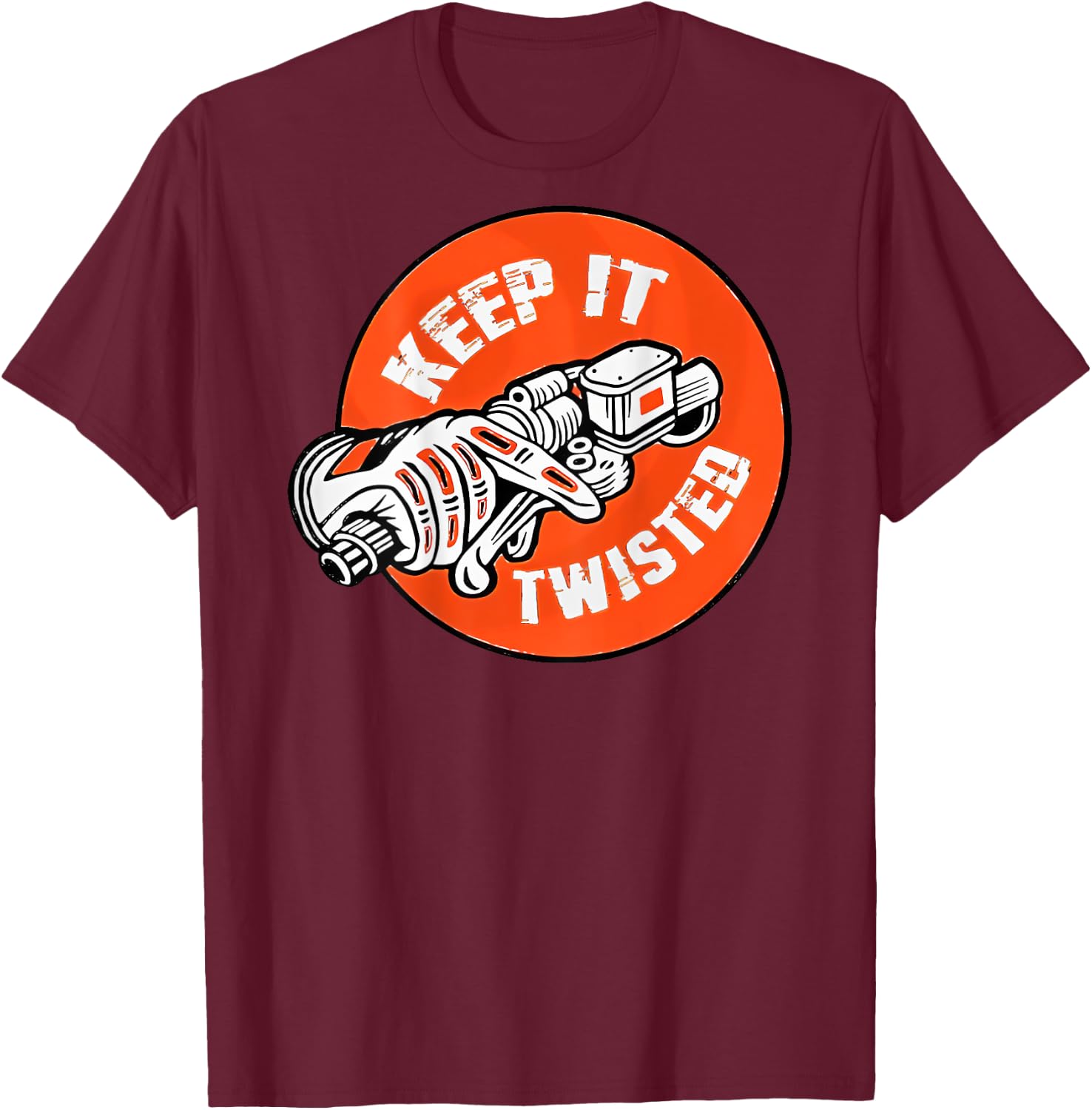Keep it Twisted Motorcycle T-Shirt - T-Shirt | Maroon