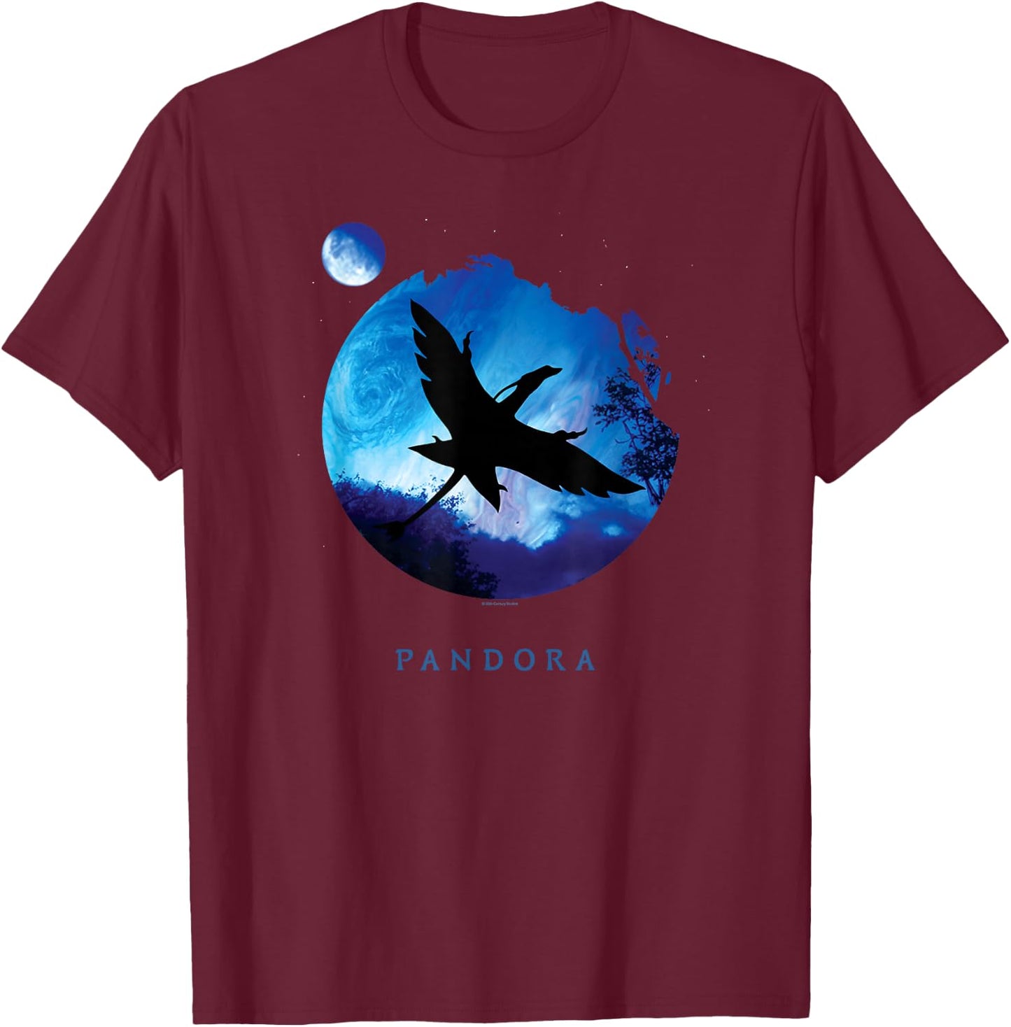Avatar Pandora Creature Mountain Banshee in Night Sky T-Shirt - T-Shirt | Maroon