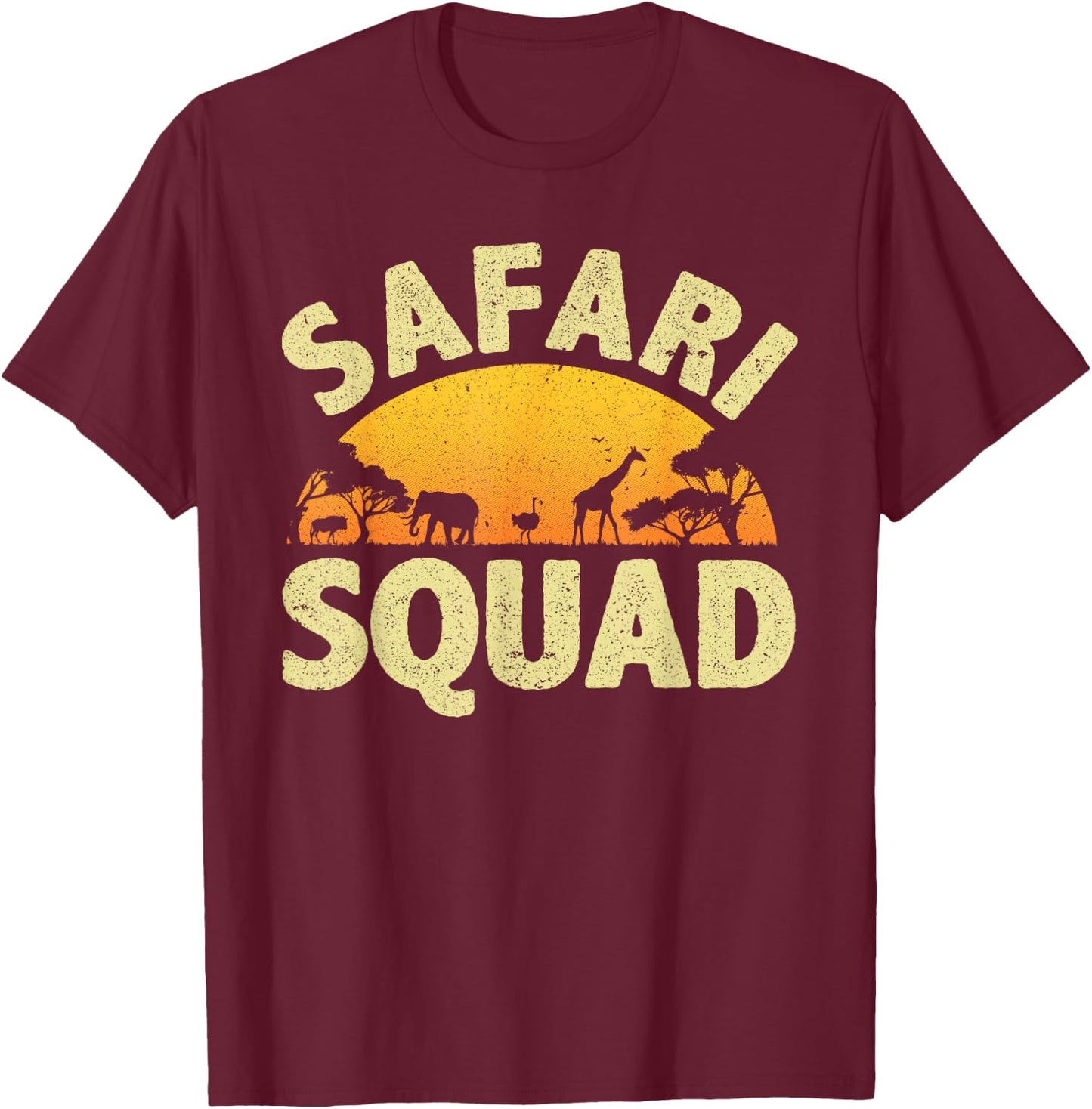 Cool Safari Squad Women Zoo Animal African Jungle T-Shirt - T-Shirt | Maroon