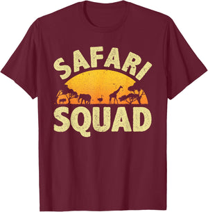 Cool Safari Squad Women Zoo Animal African Jungle T-Shirt - T-Shirt | Maroon