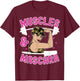 Muscles and Mascara Female Weight Lifter Gym Work Out Funny T-Shirt - T-Shirt | Maroon