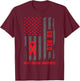 Heart Disease American Flag Go Red Heart Disease Awareness T-Shirt - T-Shirt | Maroon