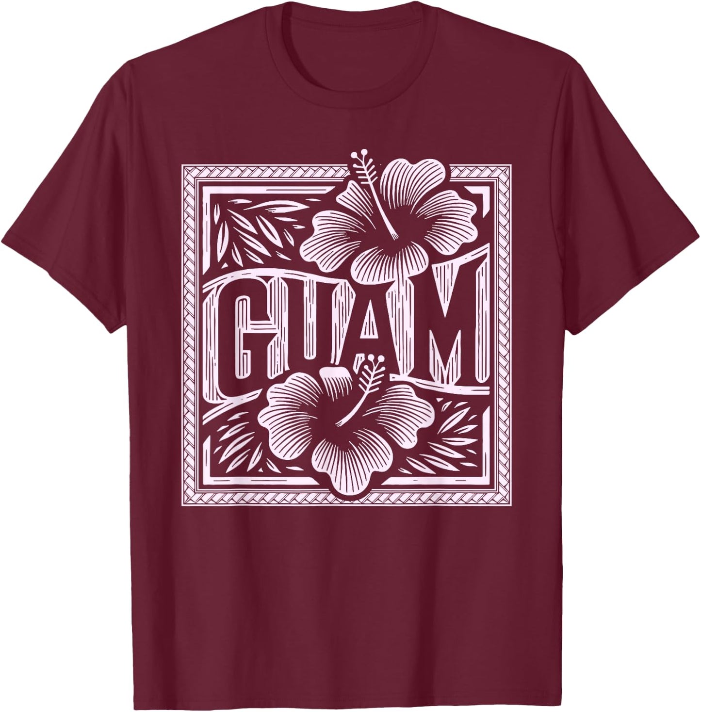 Vintage Tribal 671 Guahan Guam T-Shirt - T-Shirt | Maroon