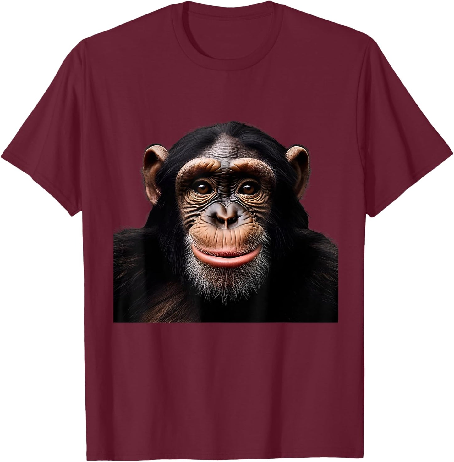 Funny Monkey Face Chimpanzee T-Shirt - T-Shirt | Maroon