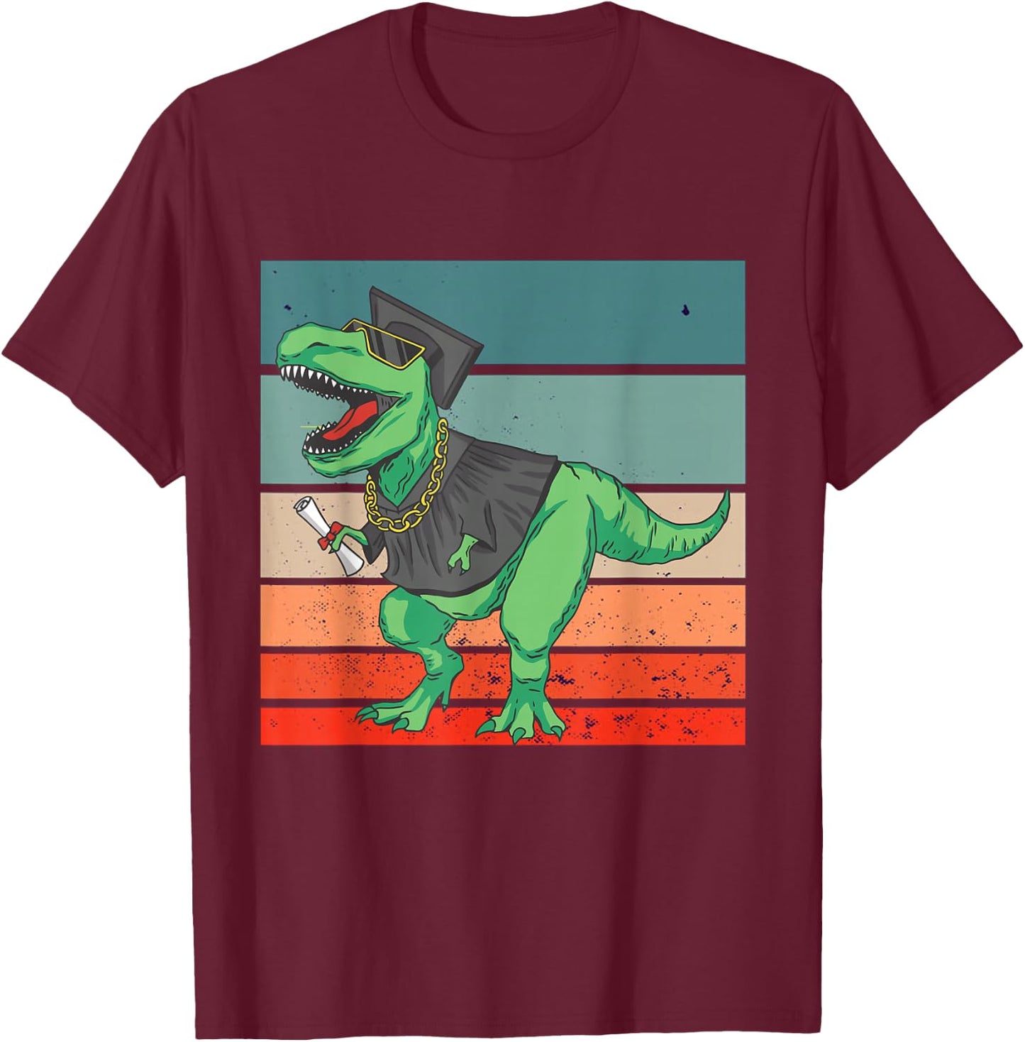 Dinosaur Graduation T-Rex perfect graduation Prehistoric T-Shirt - T-Shirt | Maroon