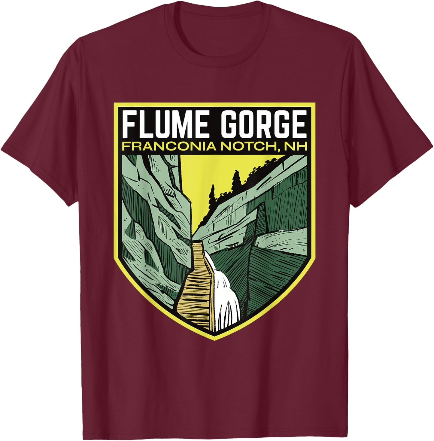 Flume Gorge New Hampshire T-Shirt - T-Shirt | Maroon