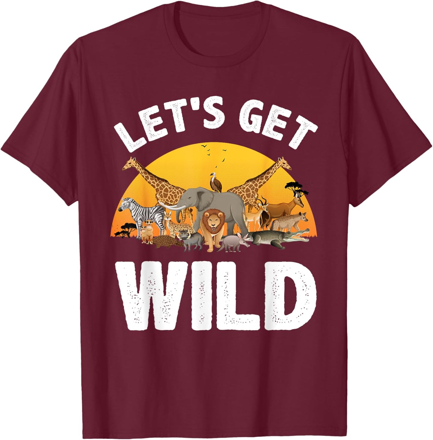 Funny Safari Design Women Kids Safari Animal Lovers T-Shirt - T-Shirt | Maroon