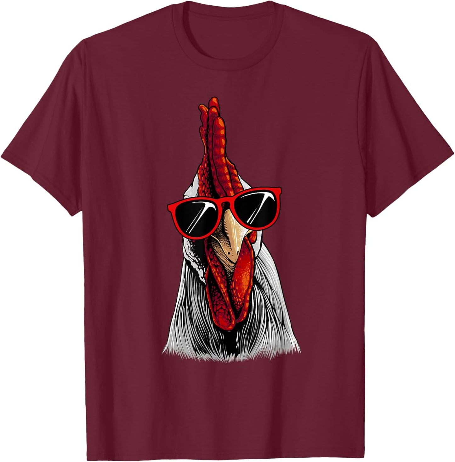 Funny Chicken Design Women Rooster Chicken Lovers T-Shirt - T-Shirt | Maroon