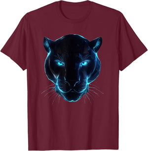 black panther head light for lovers Animal leopard & jaguar T-Shirt - T-Shirt | Maroon